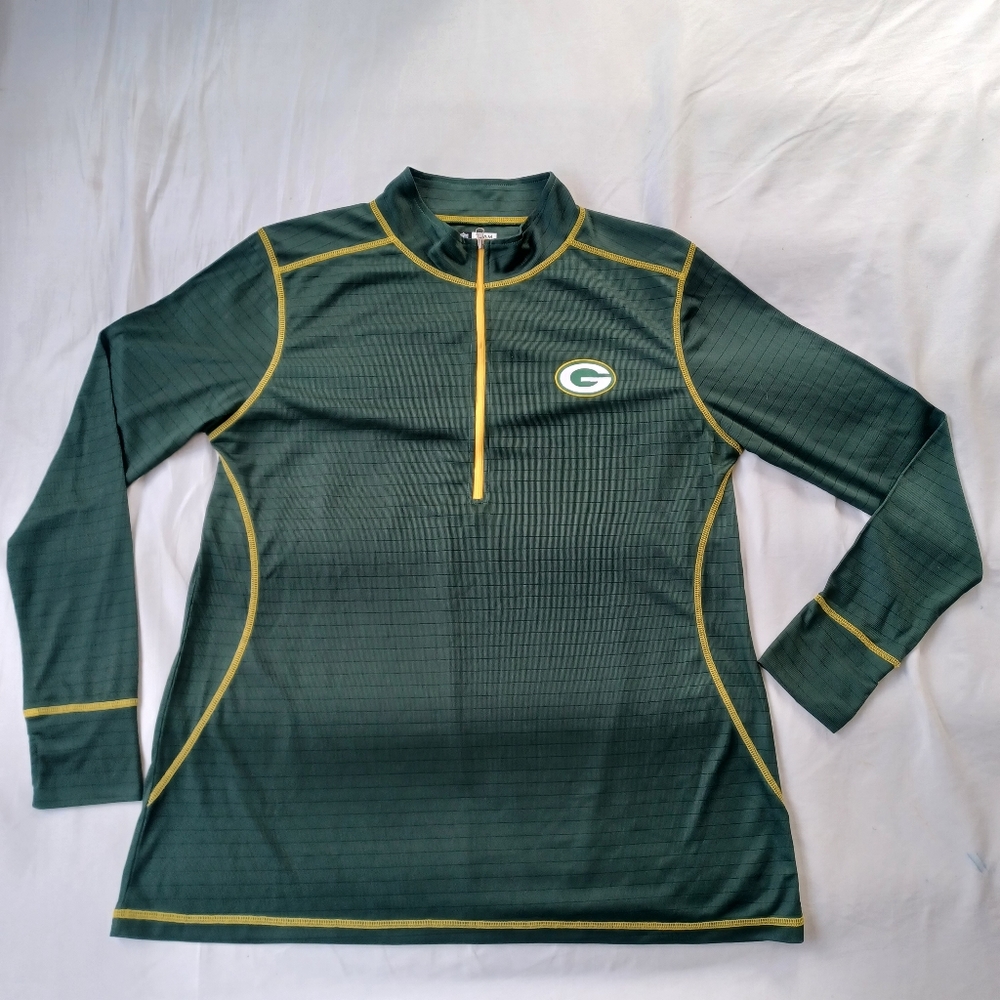 NFL Georgia Team Apparel Element women's Zip Running Top,Size 1X,Green